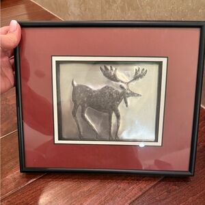 Goldwater Creek Tin Framed Moose Metal Wall Art 
9”x 11”